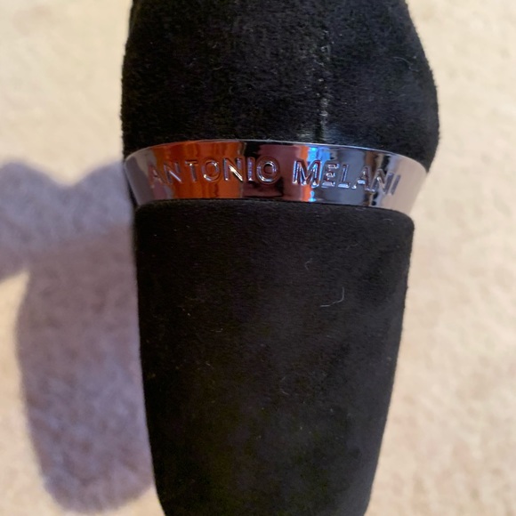 Suede black pointed toe boots - Picture 3 of 5